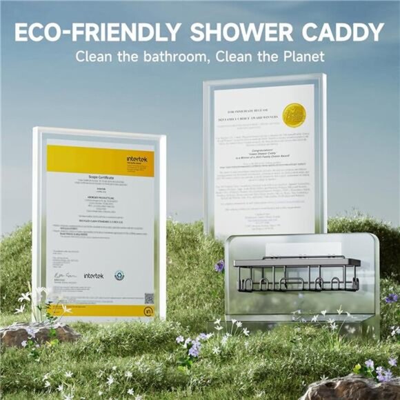 Veken Rustproof & Waterproof Shower Caddy 6-Pack, No Drilling Adhesive Shelves - Picture 6 of 7